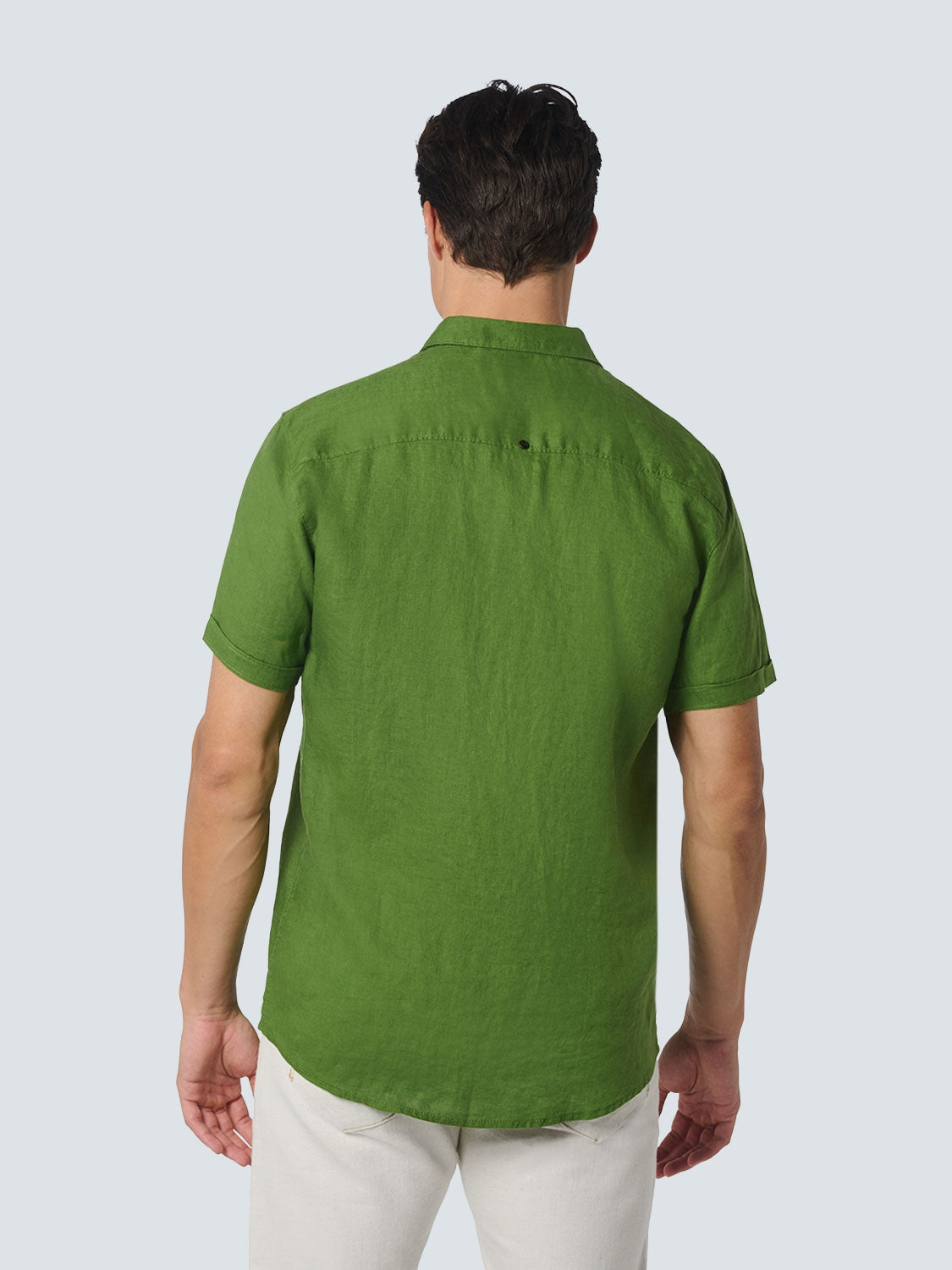 Shirt Short Sleeve Linen Solid | Green