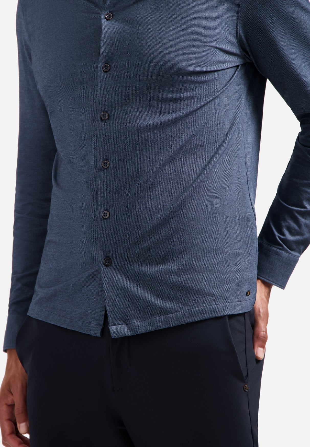 Melange jersey shirt | Washed Blue