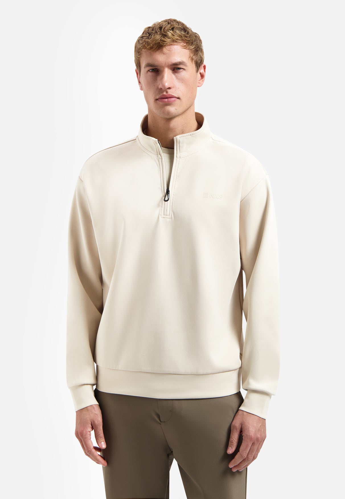 Pullover mit halbem Reißverschluss | Desert