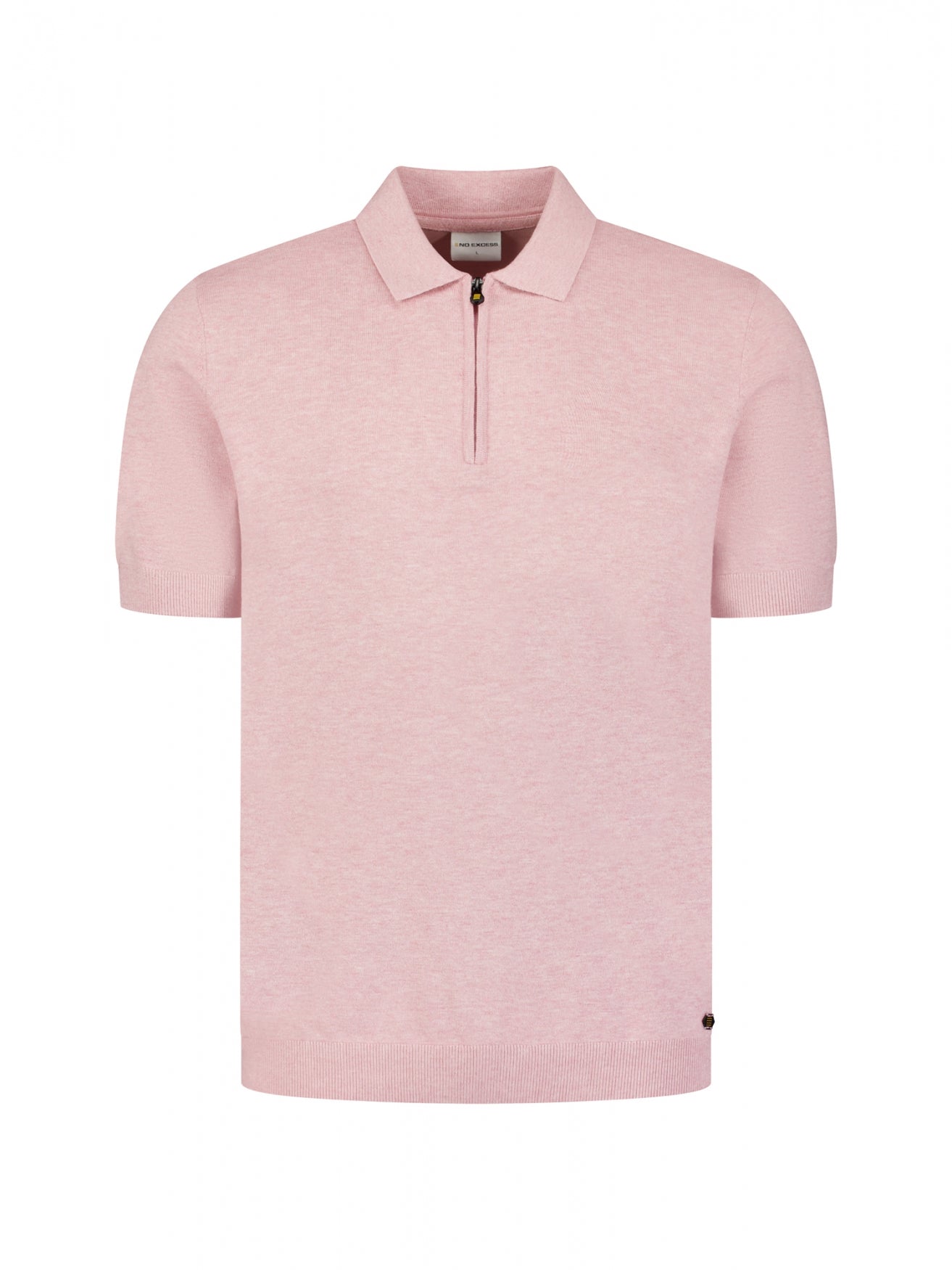 Poloshirt aus Strick mit halbem Reißverschluss | Light Mauve