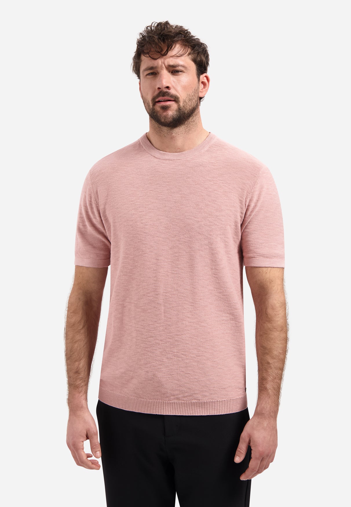 Gestricktes Slub-T-Shirt | Hellmauve