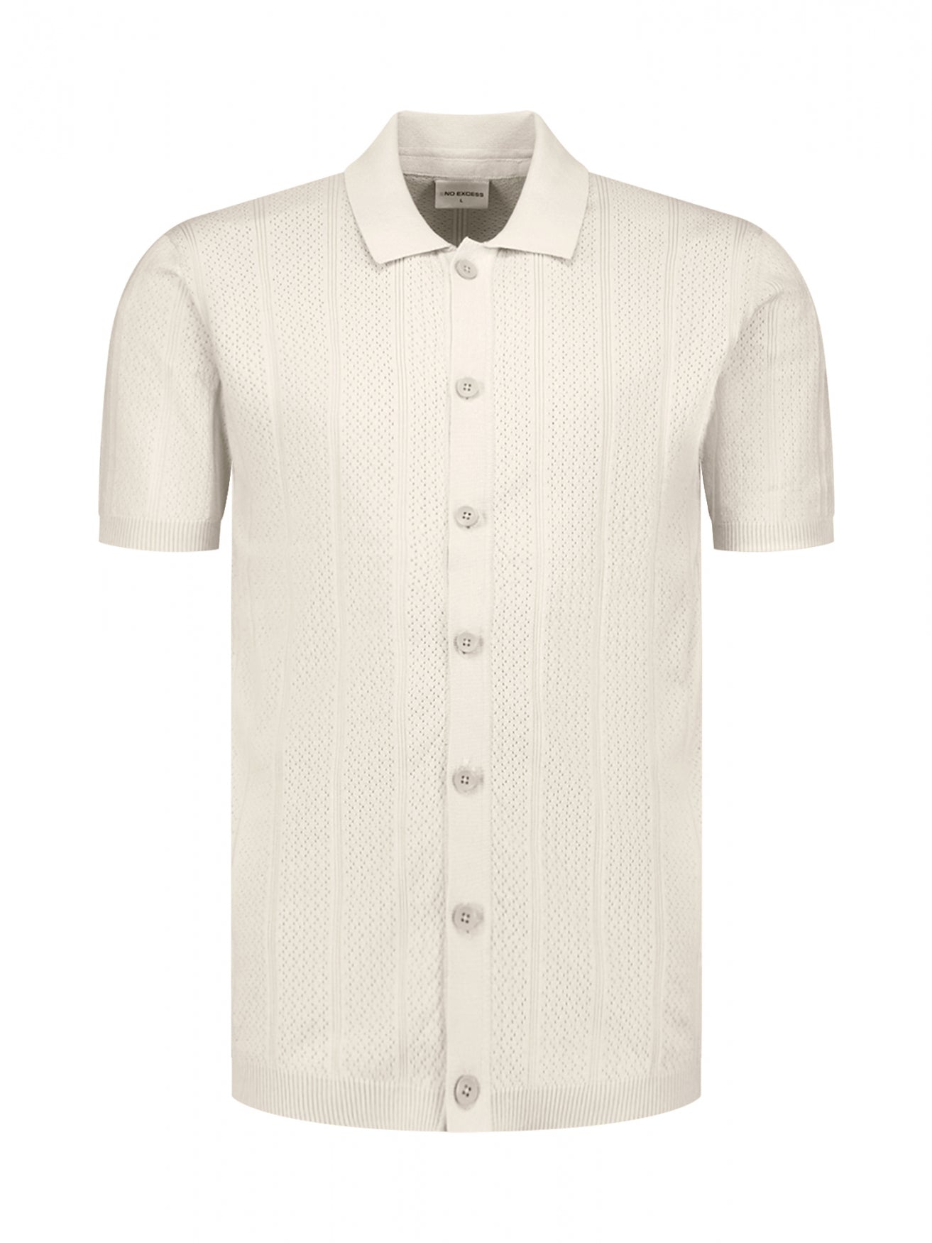 Knitted polo shirt with button closure | Desert