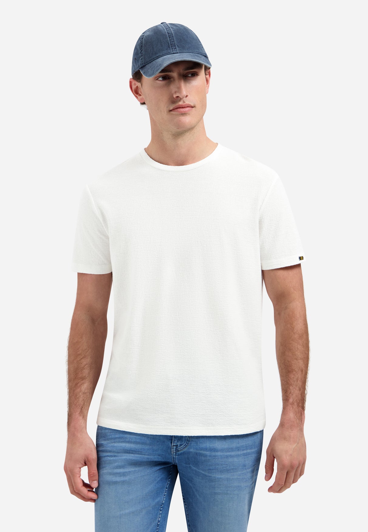 Einfarbiges T-Shirt mit Rundhalsausschnitt | Weiß