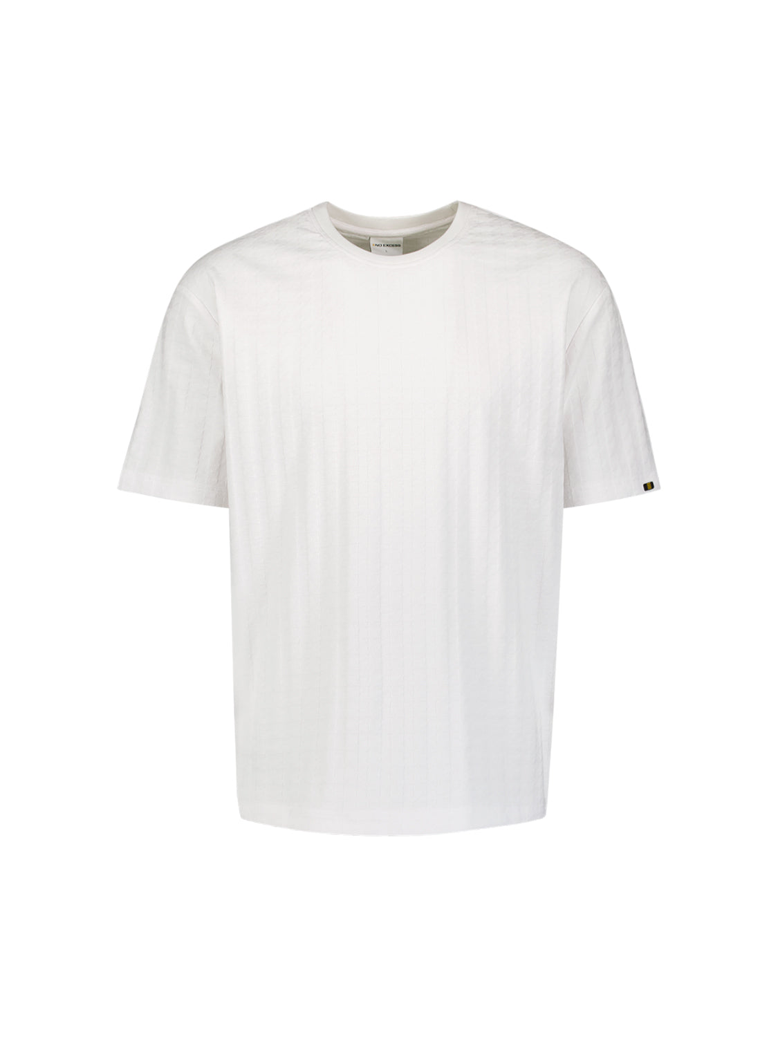 Einfarbiges T-Shirt mit Reliefstruktur | White