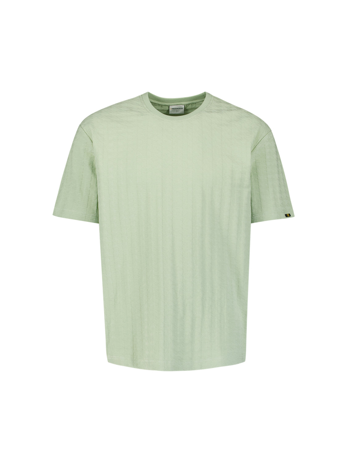 Plain T-shirt with relief texture | Green