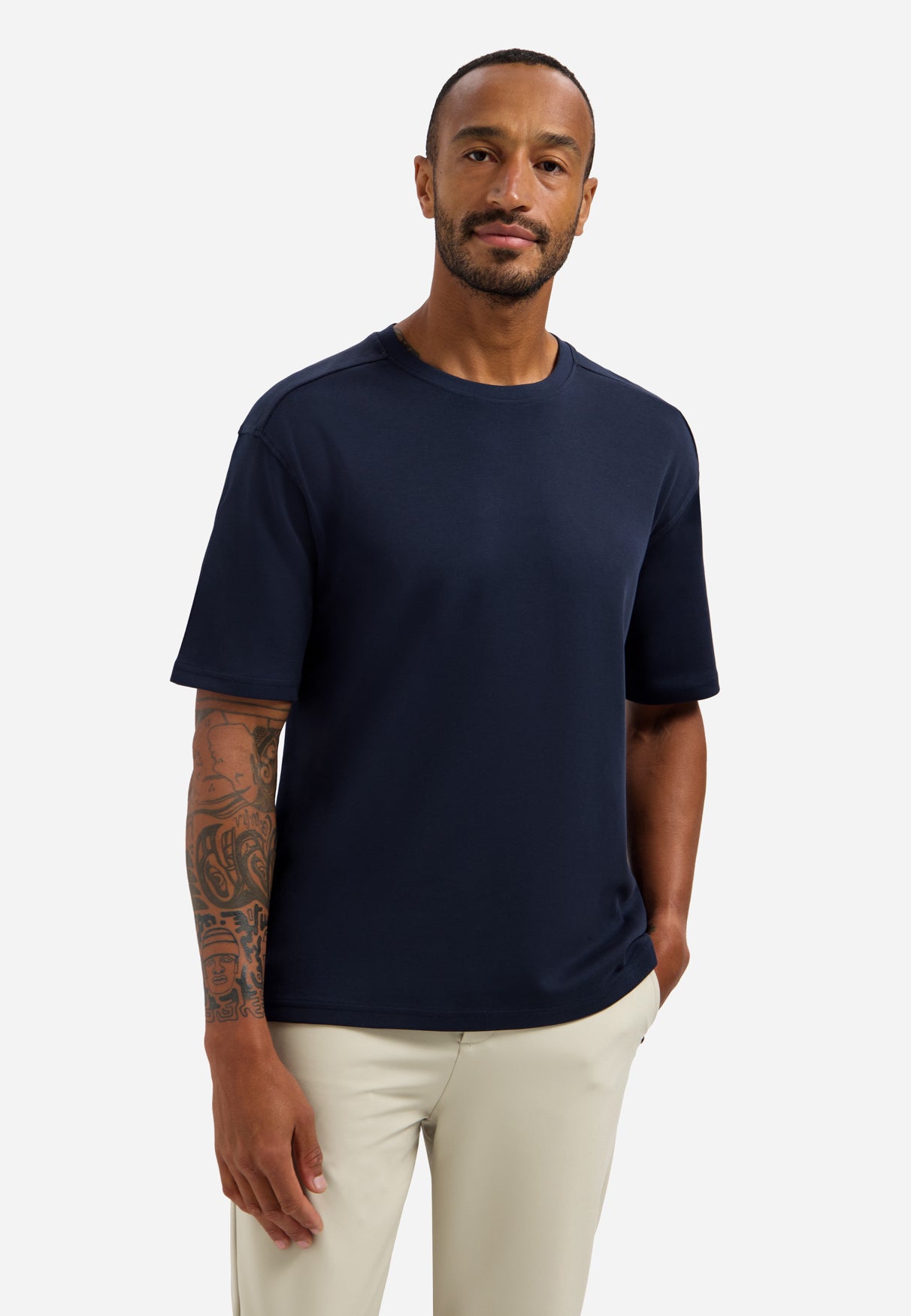 Interlock T-shirt with round neck | Night