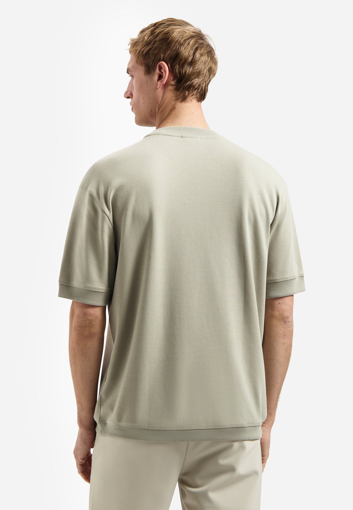 Interlock sweat T-shirt | Taupe