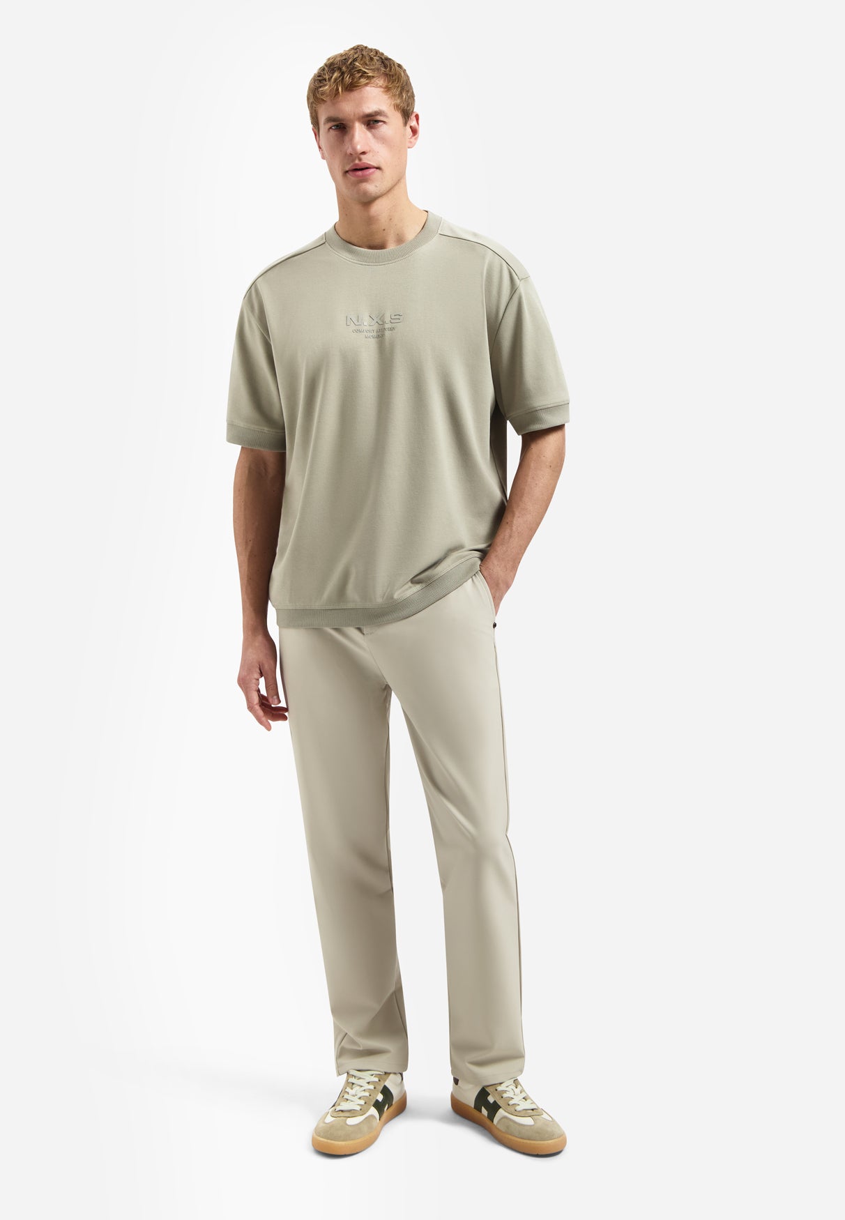 Interlock sweat T-shirt | Taupe