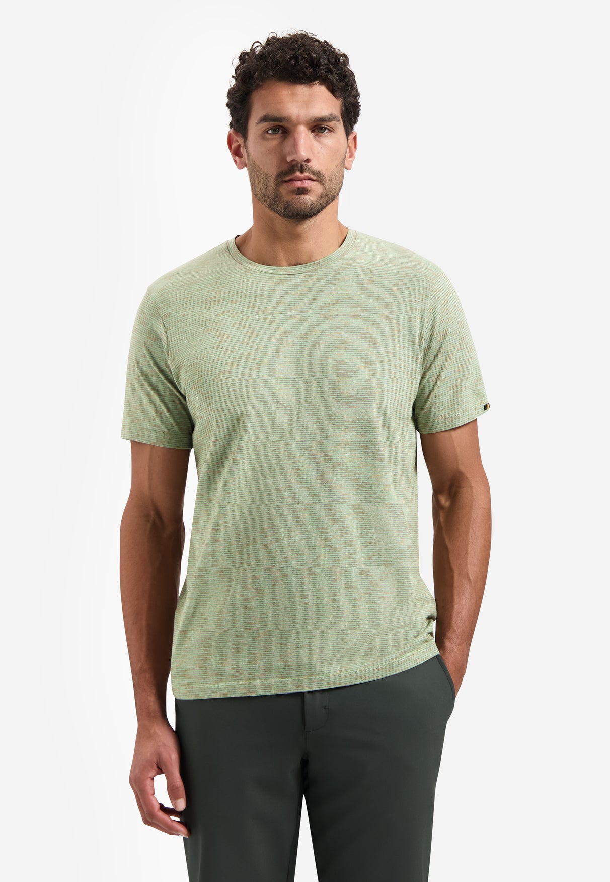 Gestreiftes T-Shirt mit Rundhalsausschnitt | Green