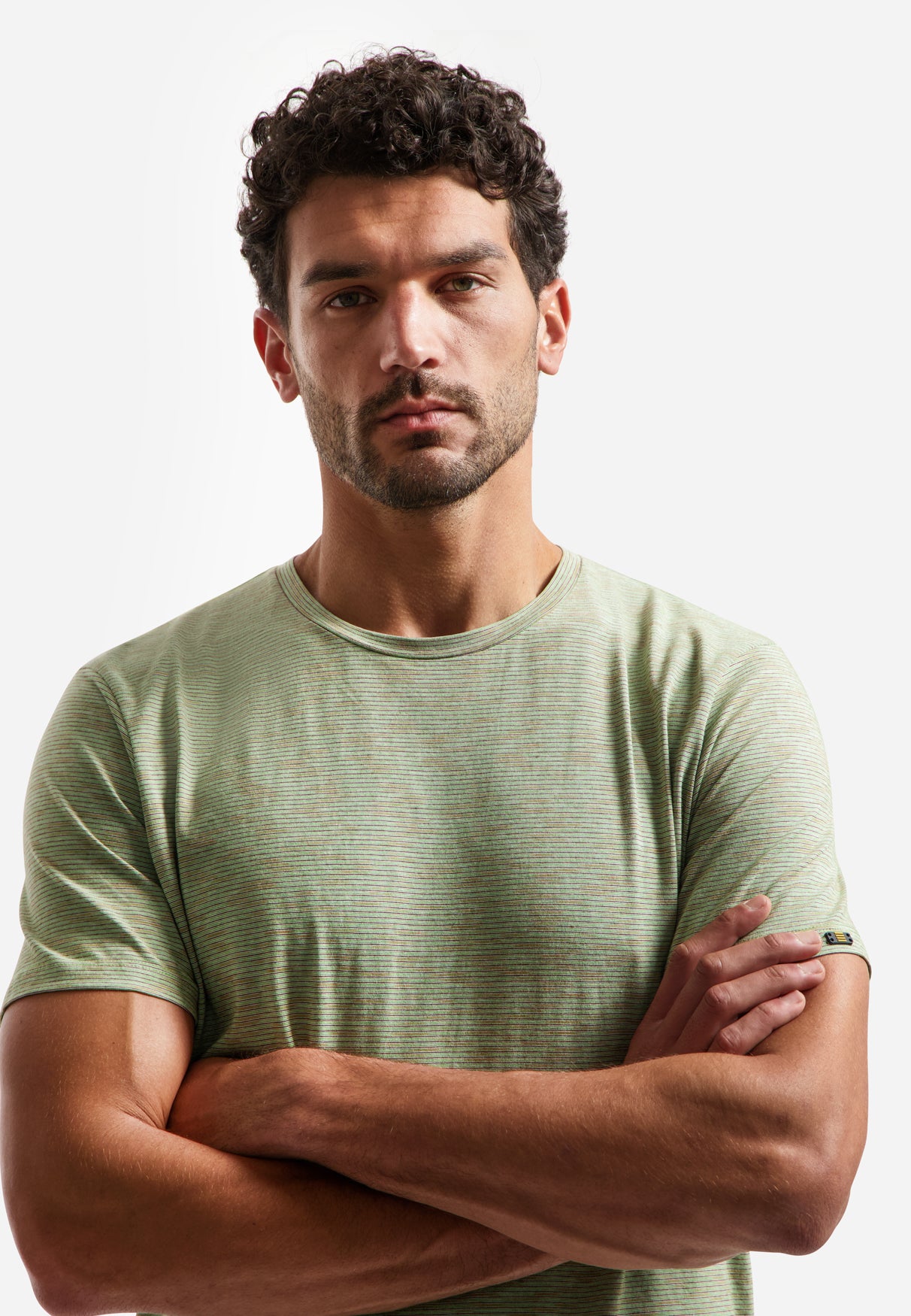 Gestreiftes T-Shirt mit Rundhalsausschnitt | Green