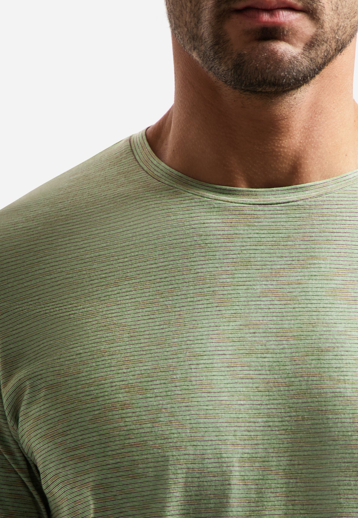 Gestreiftes T-Shirt mit Rundhalsausschnitt | Green