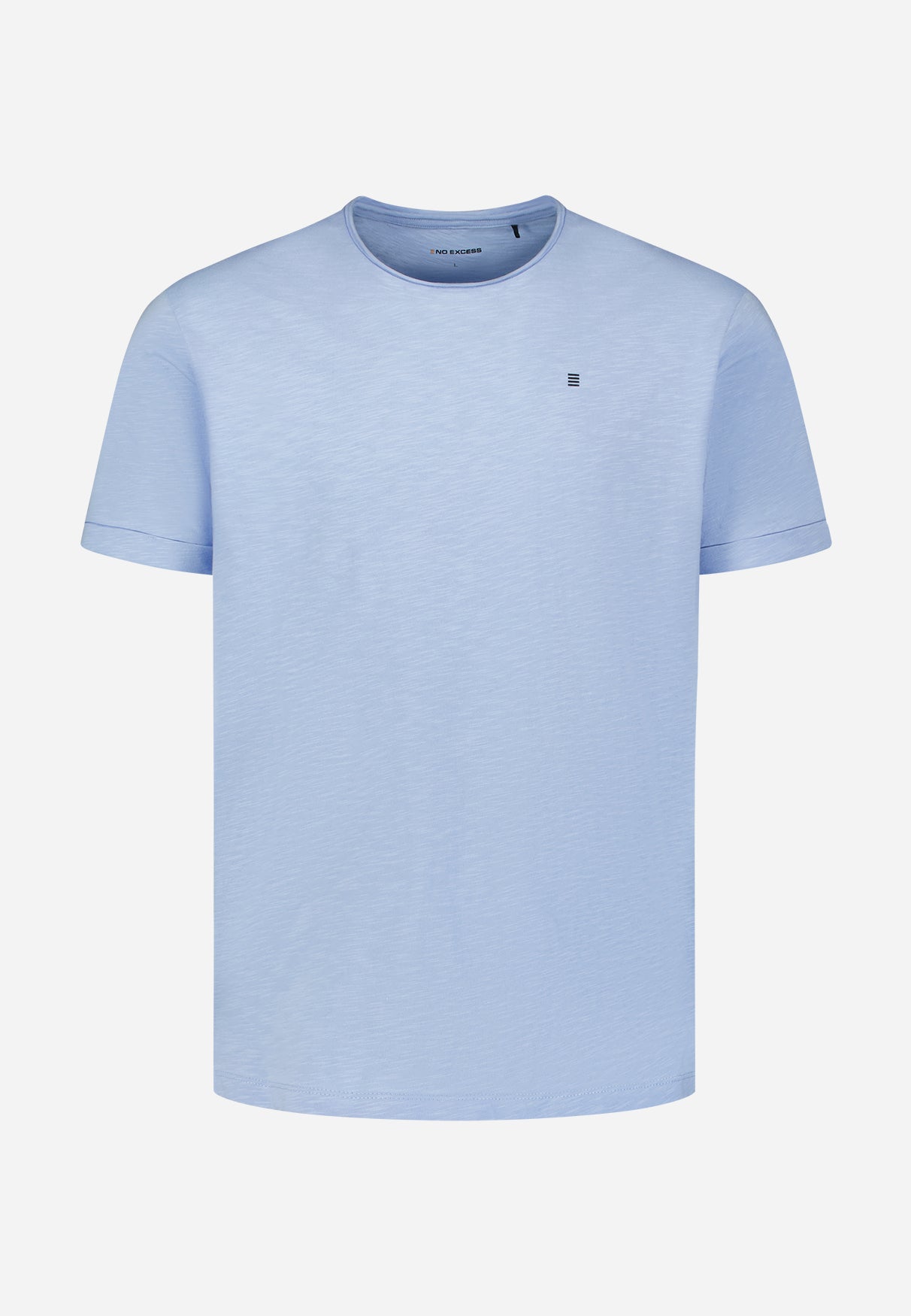 Slub T-shirt with round neck | Blue