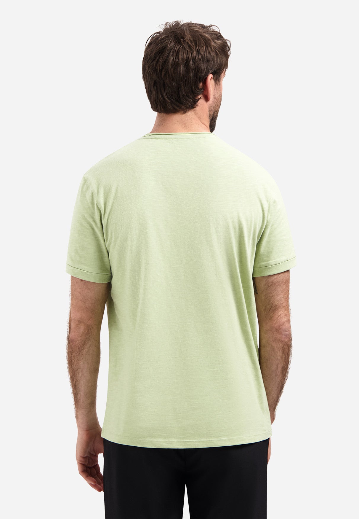 Slub T-shirt with round neck | Green