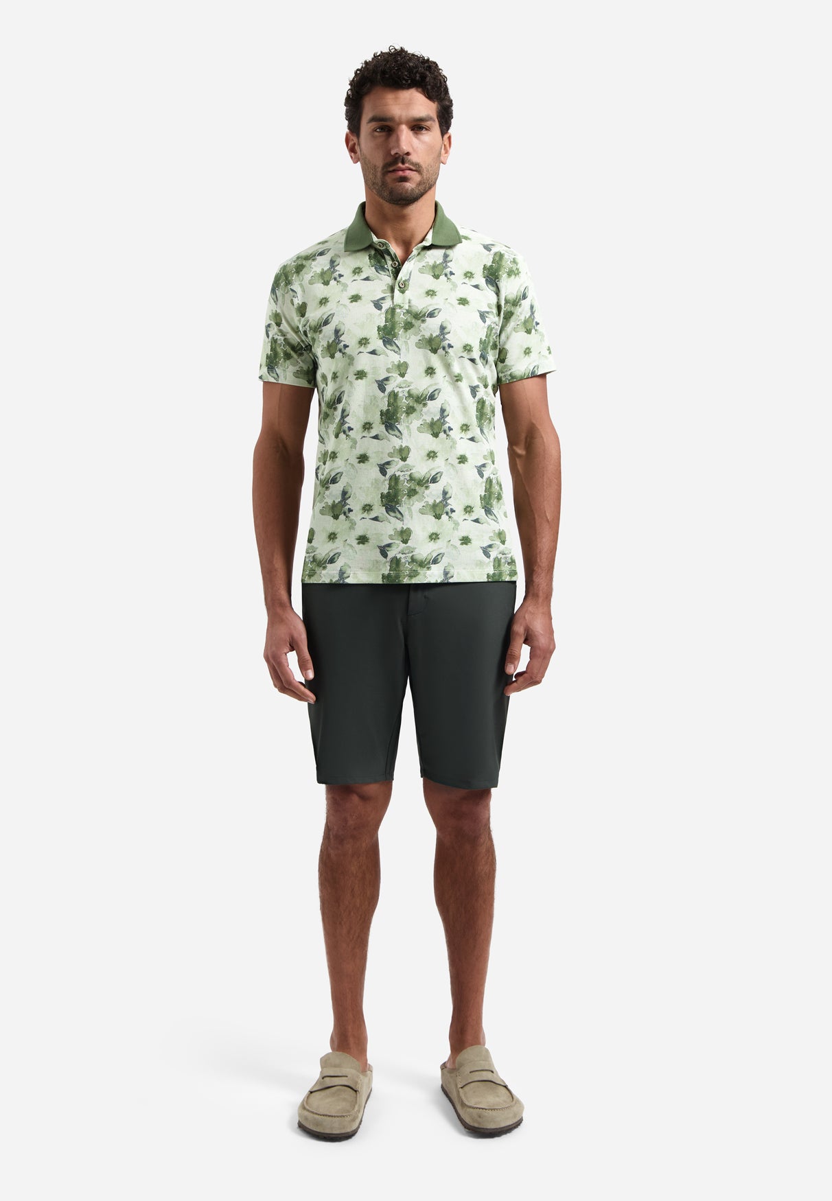 Poloshirt mit Allover-Print | Green