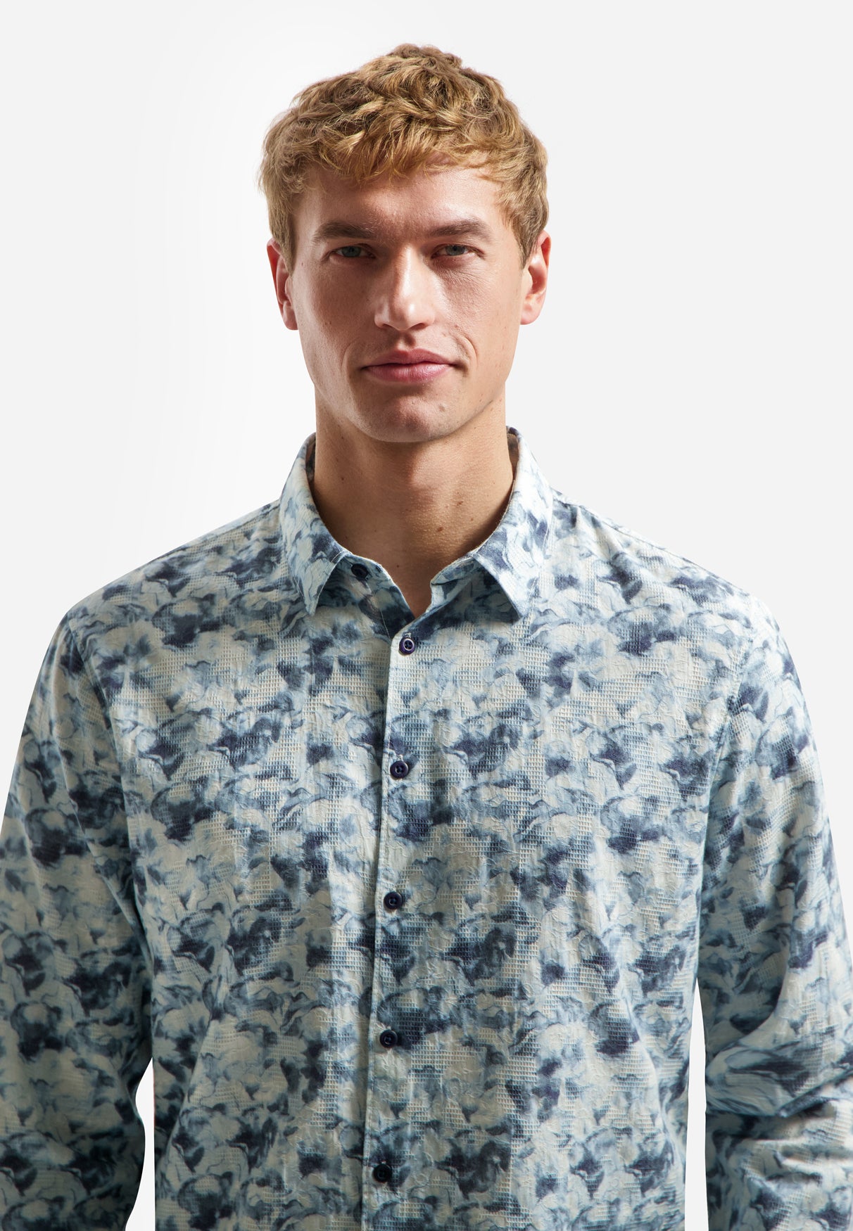 Shirt with floral print | Blue