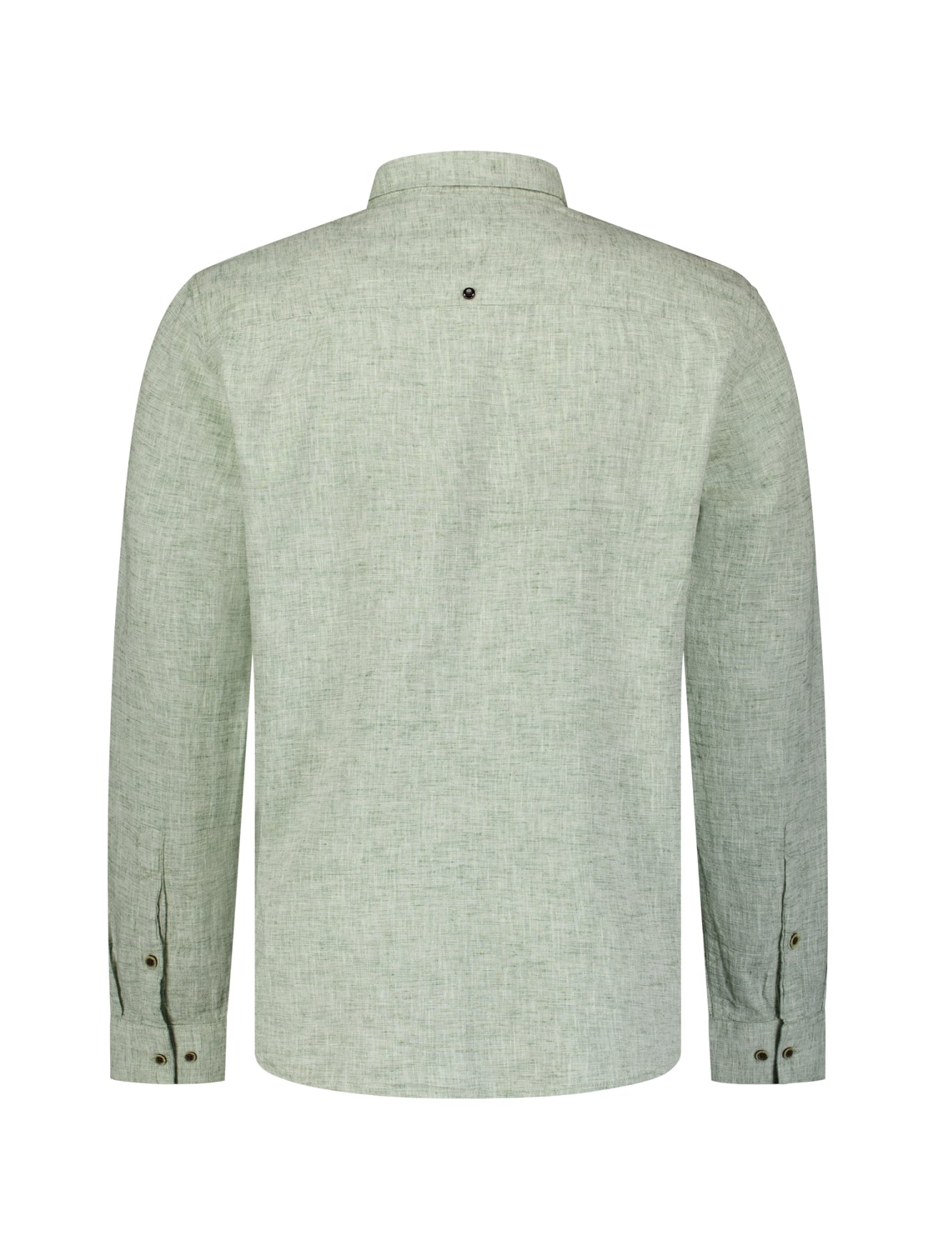 Two-tone linen blend shirt | Green