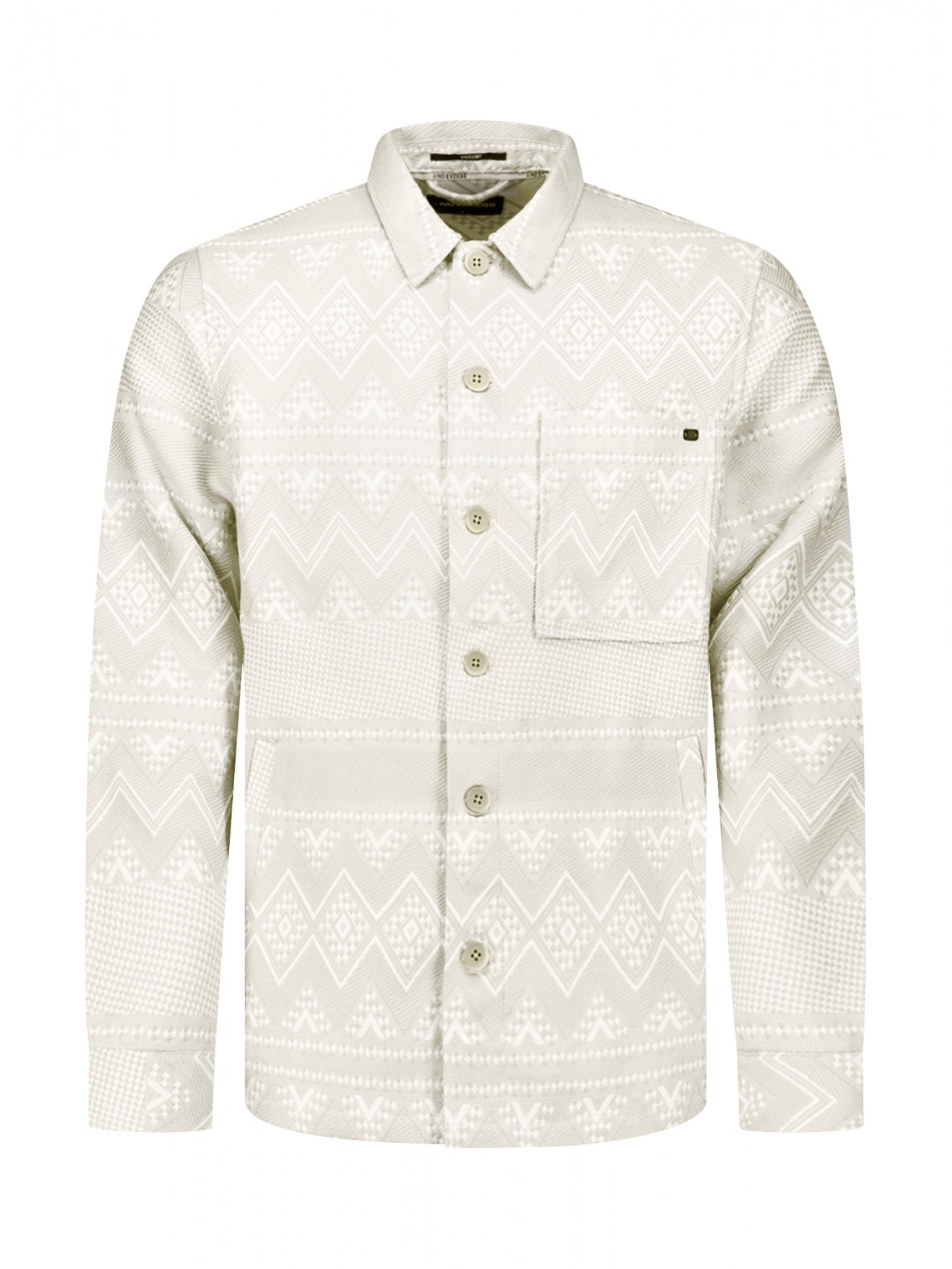 Jacquard-Overshirt | Taupe