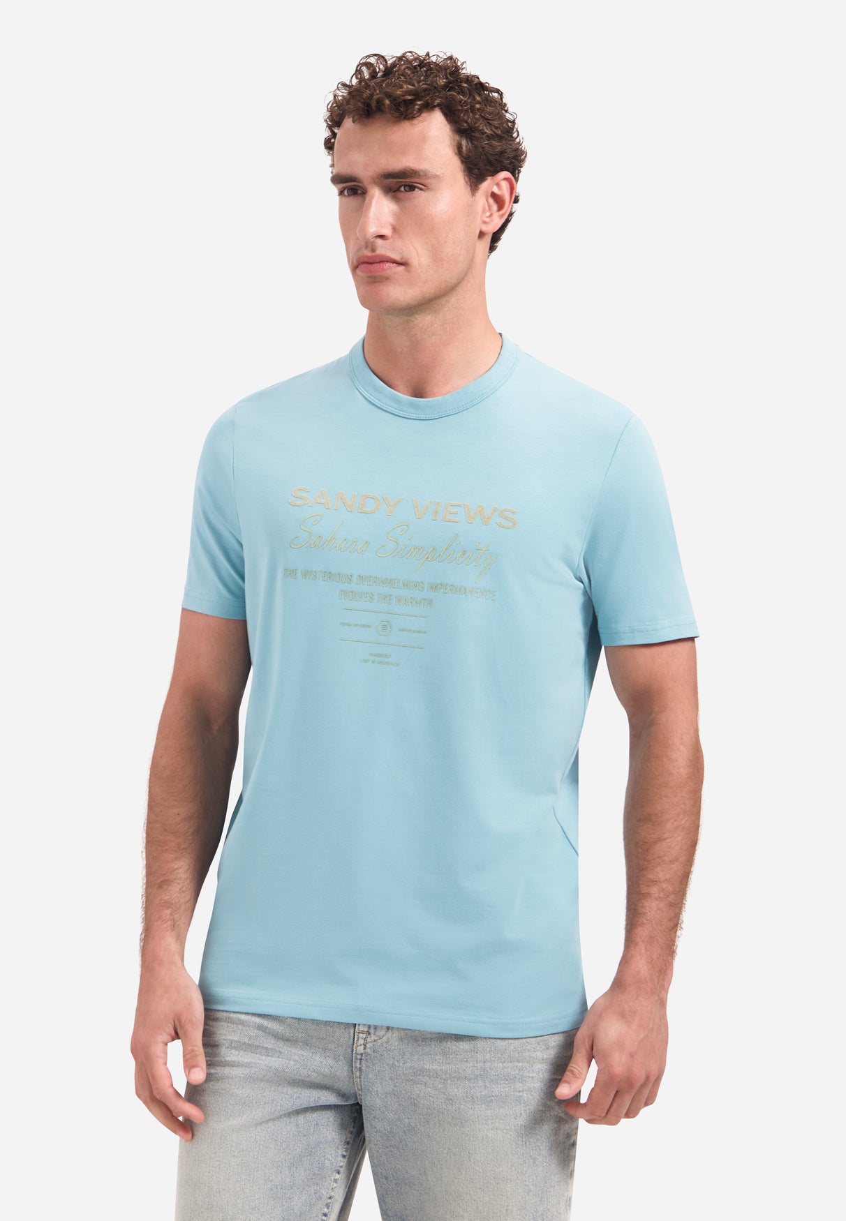 T-Shirt mit Rundhalsausschnitt und kurzen Ärmeln mit Aufdruck | Seablue
