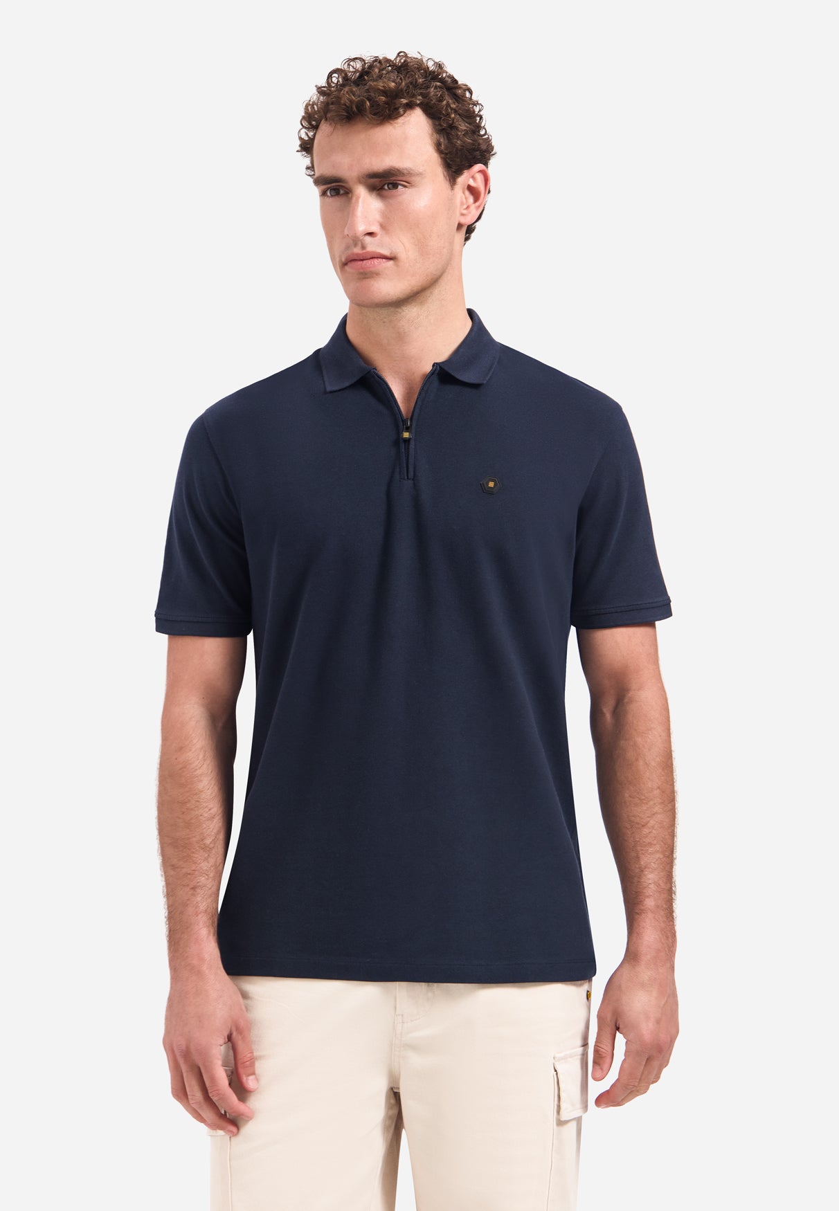Short-sleeve half-zip polo | Night