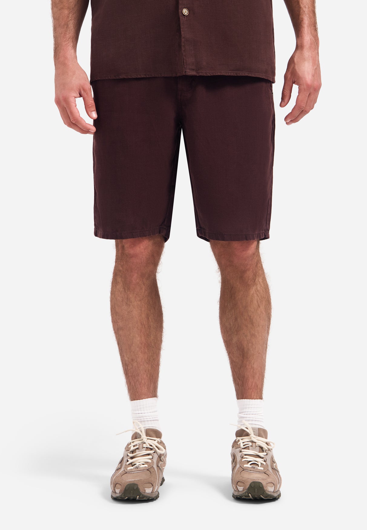 Chino-Shorts mit Kordelzug | Dunkelbraun