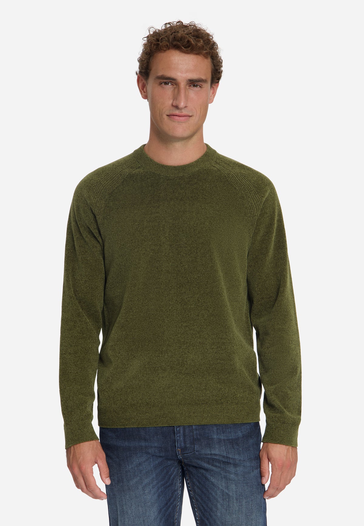 Chenille Strickpullover | Moss
