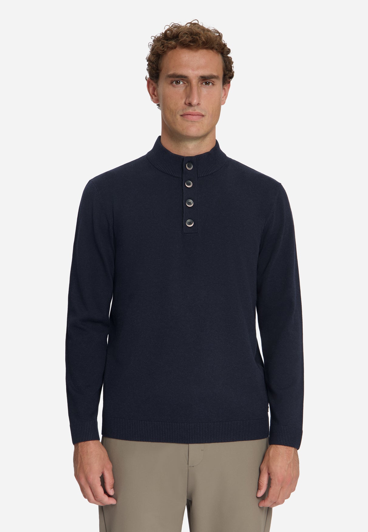 Pullover mit Knopfleiste | Dark Night