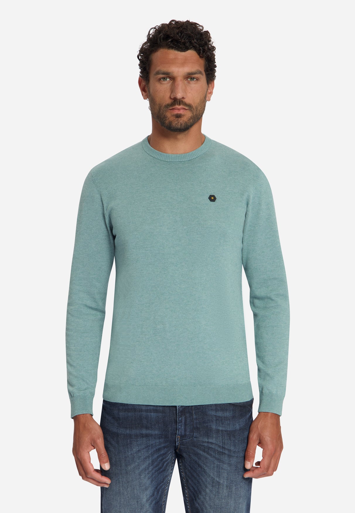 Melange Strickpullover | Dusty Blue