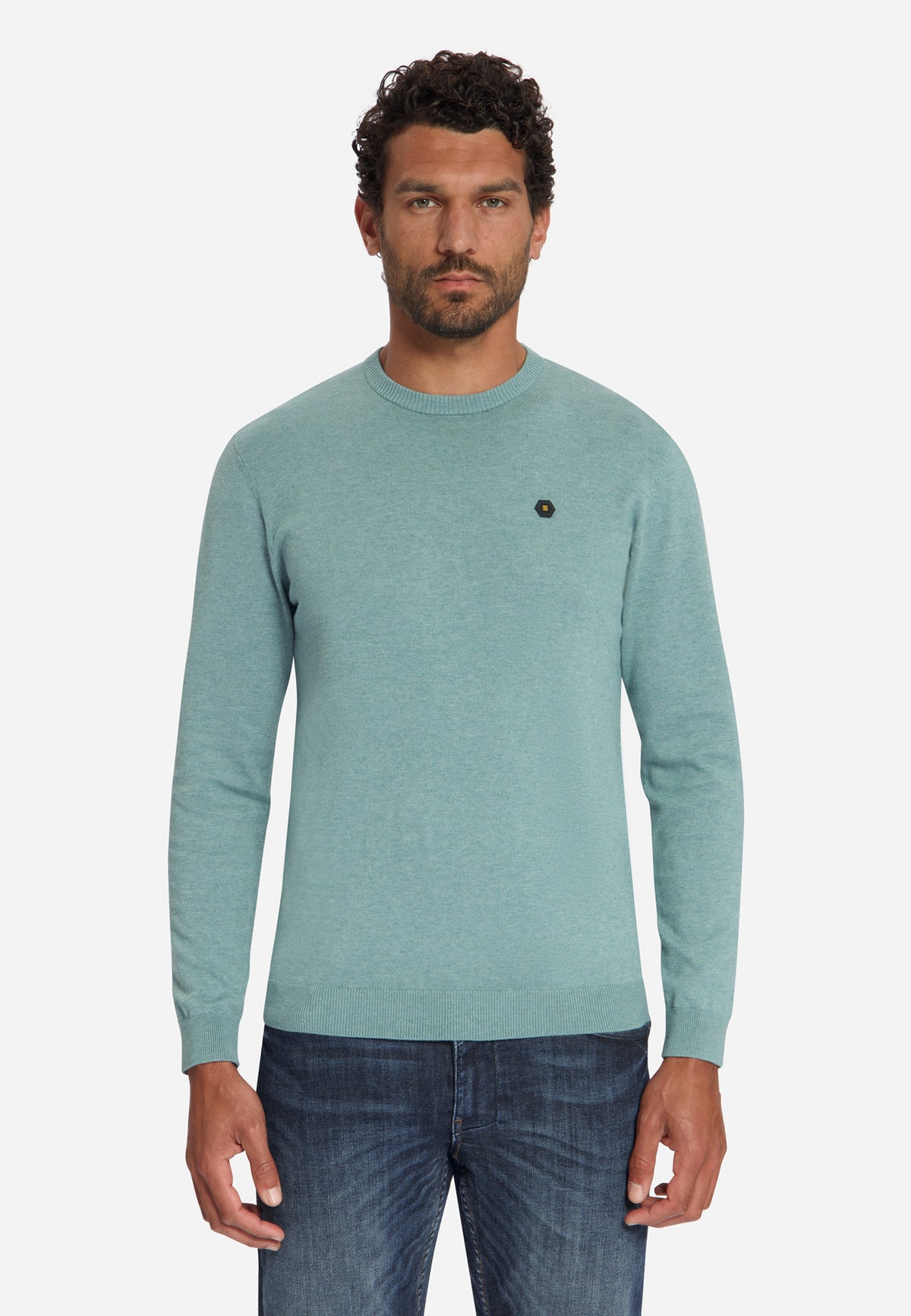 Melange Strickpullover | Dusty Blue
