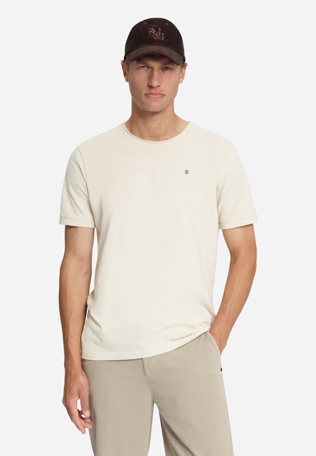 Slub T-Shirt aus Baumwolle | Stone