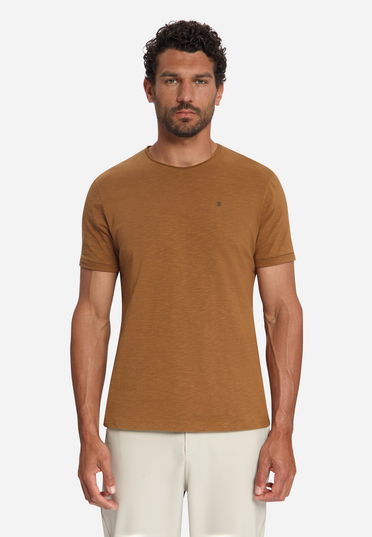 Slub T-Shirt aus Baumwolle | Caramel