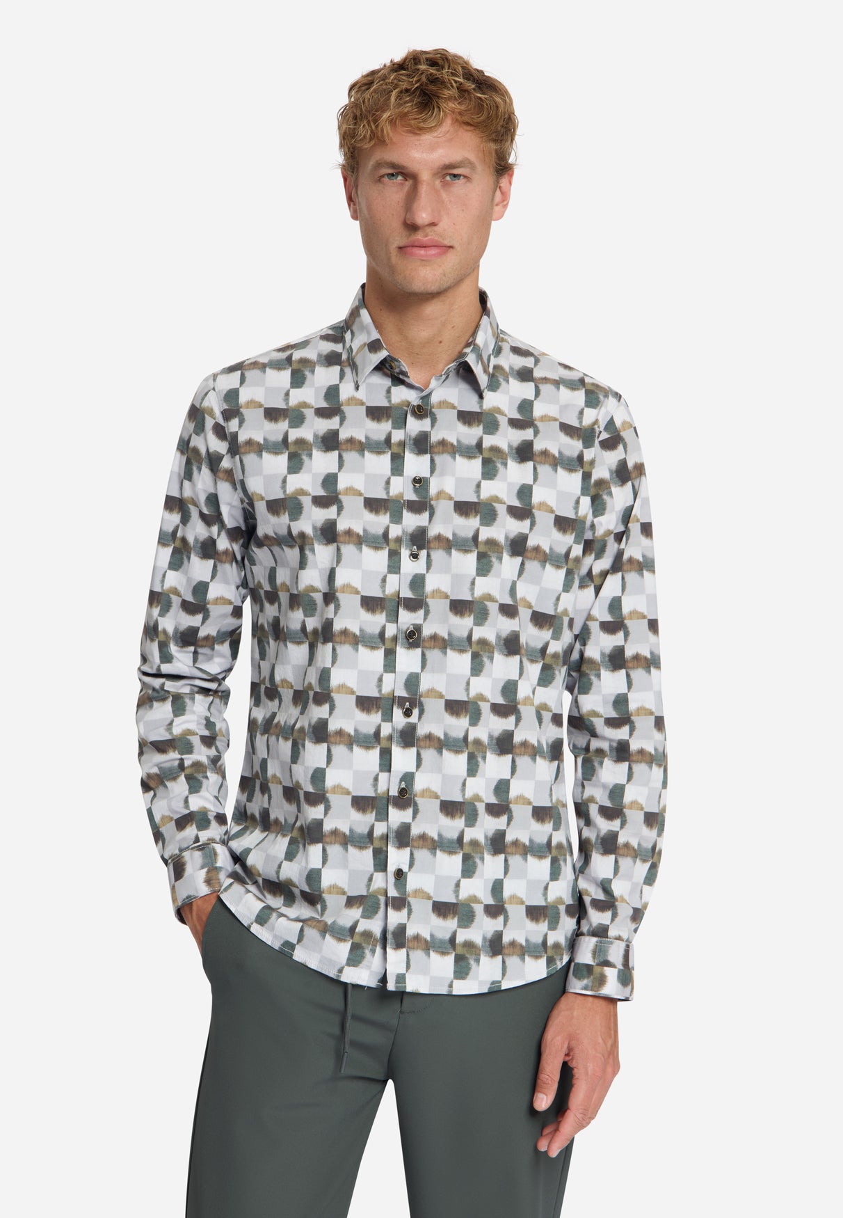 Shirt Stretch Allover Printed | Caramel
