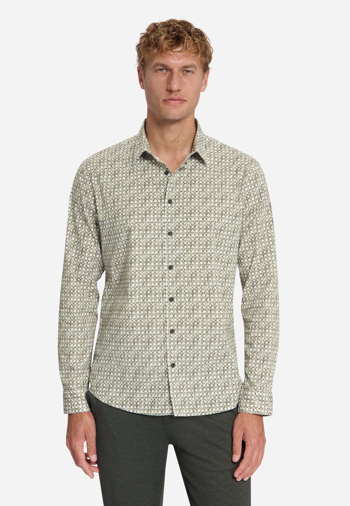 Bedrucktes Stretch-Hemd | Moss