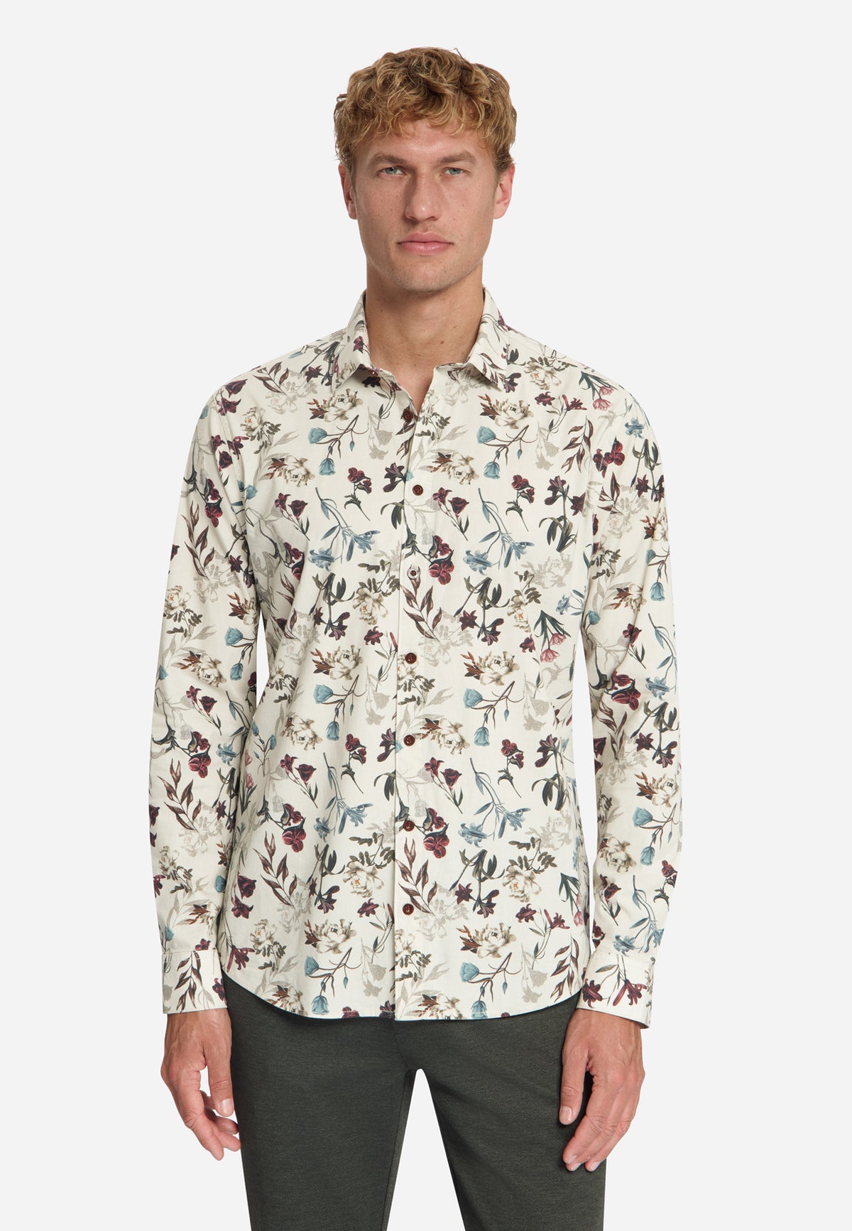 Bedrucktes Stretch-Hemd | Stone