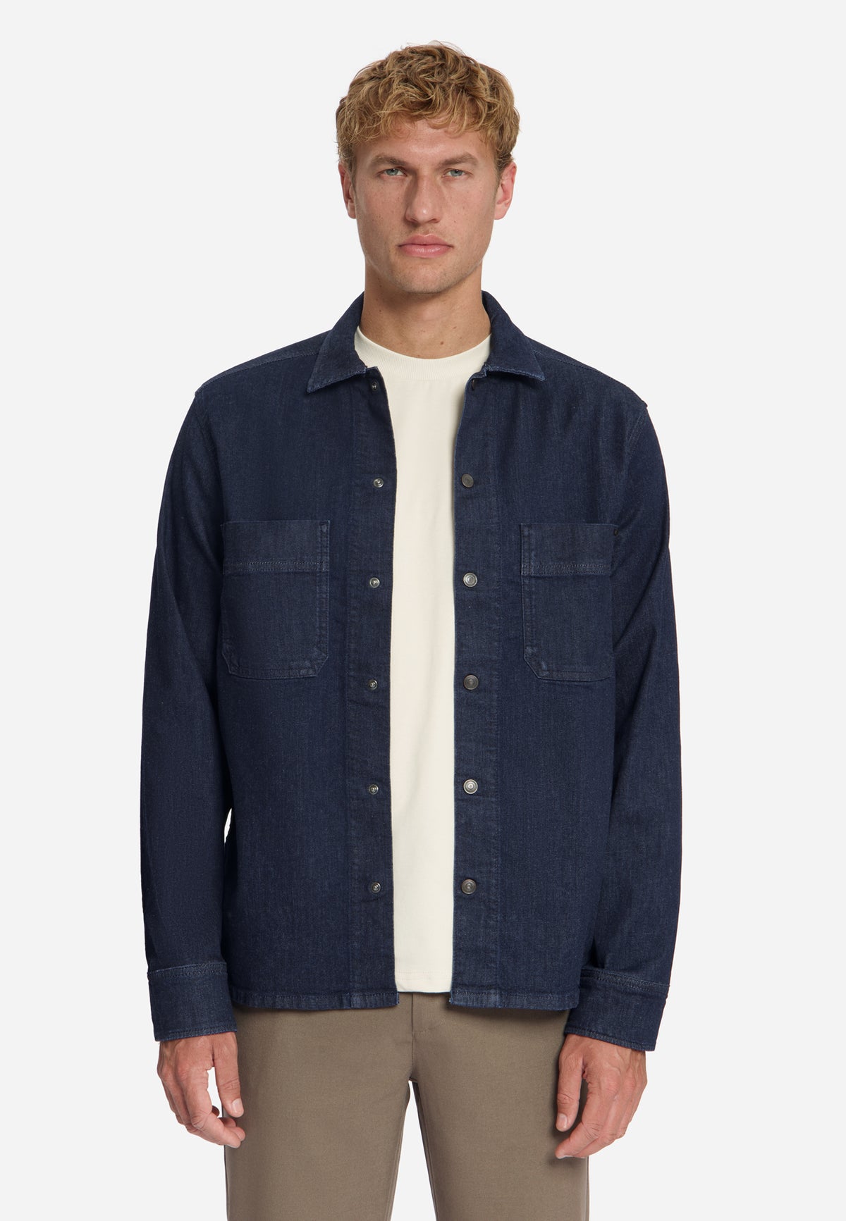 Denim Stretch-Overshirt | Rinse Denim