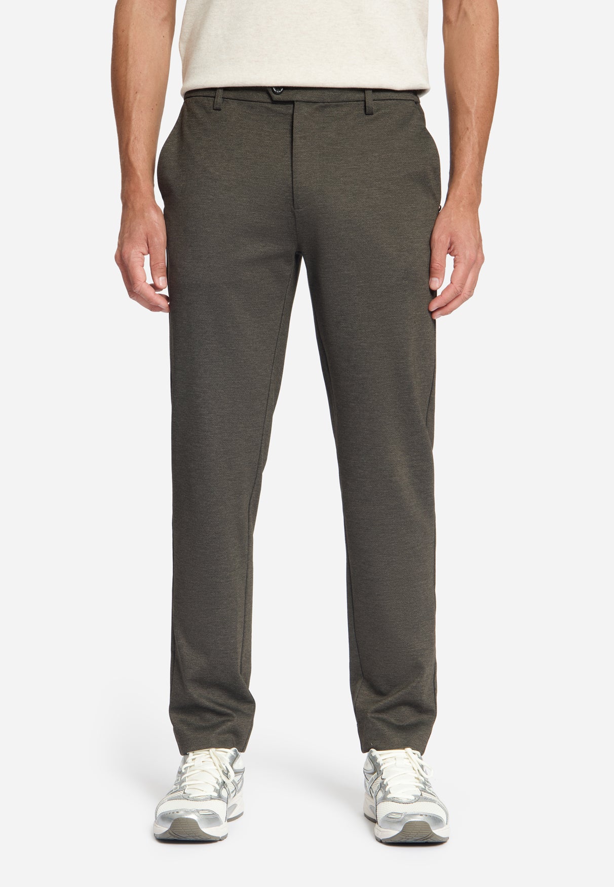 Jersey Melange Chino | Dark Brown