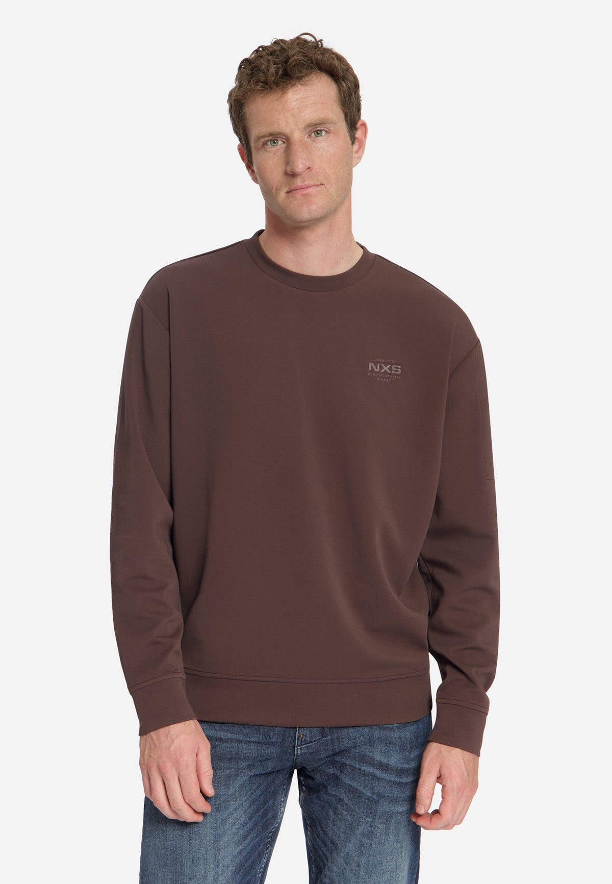 Sweatshirt mit Rundhalsausschnitt | Dark Brown