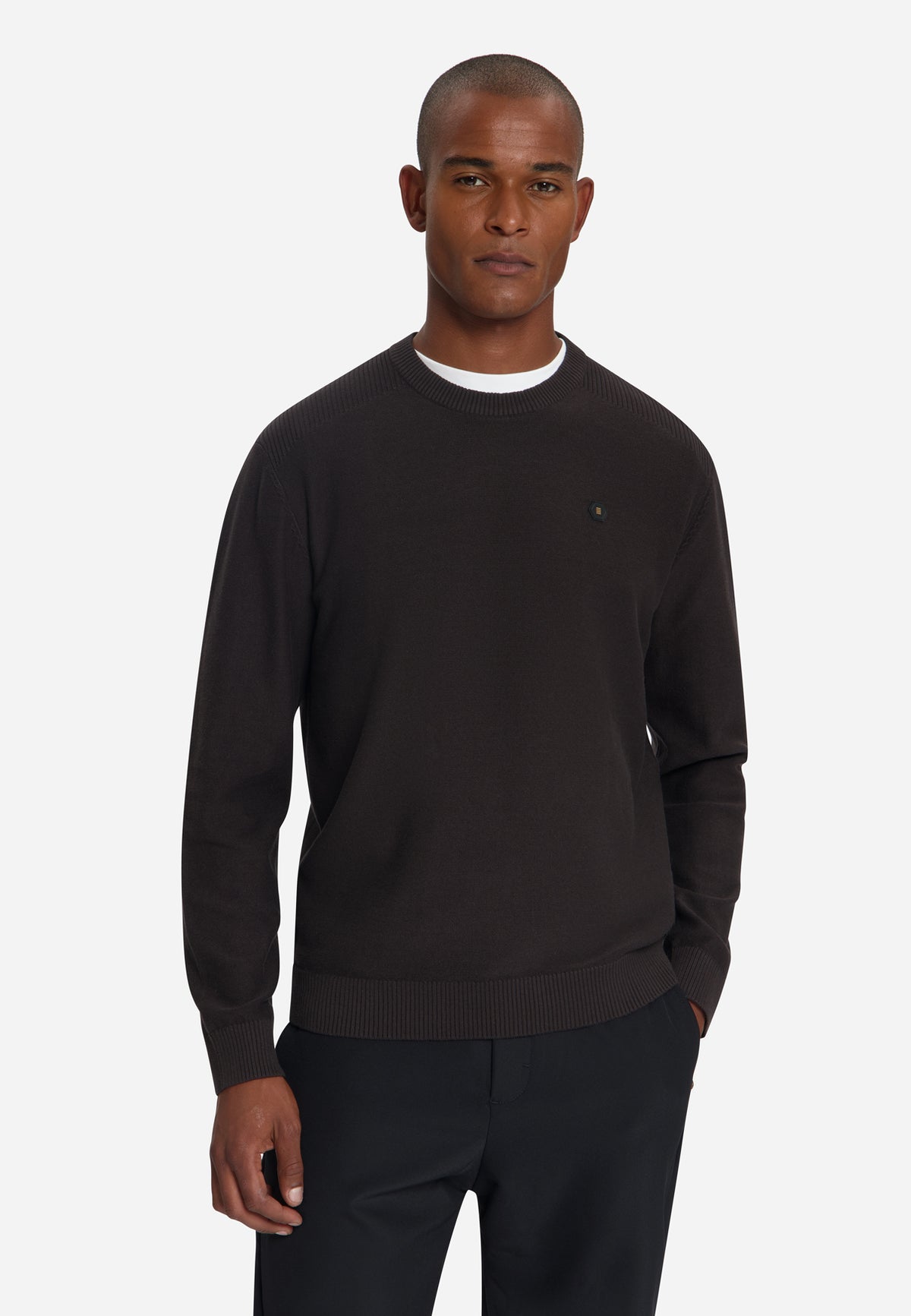 Pullover mit Rundhalsausschnitt | Dark Brown