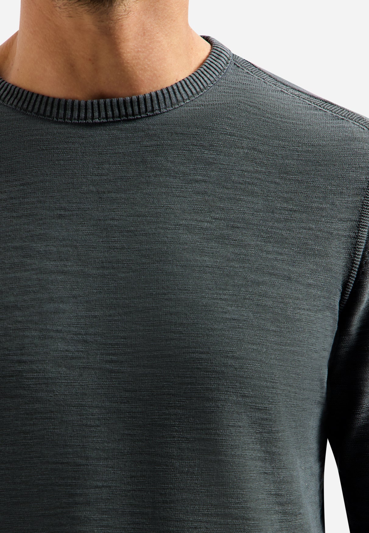 Timeless Basics Stone Washed Jumper | Dark Steel