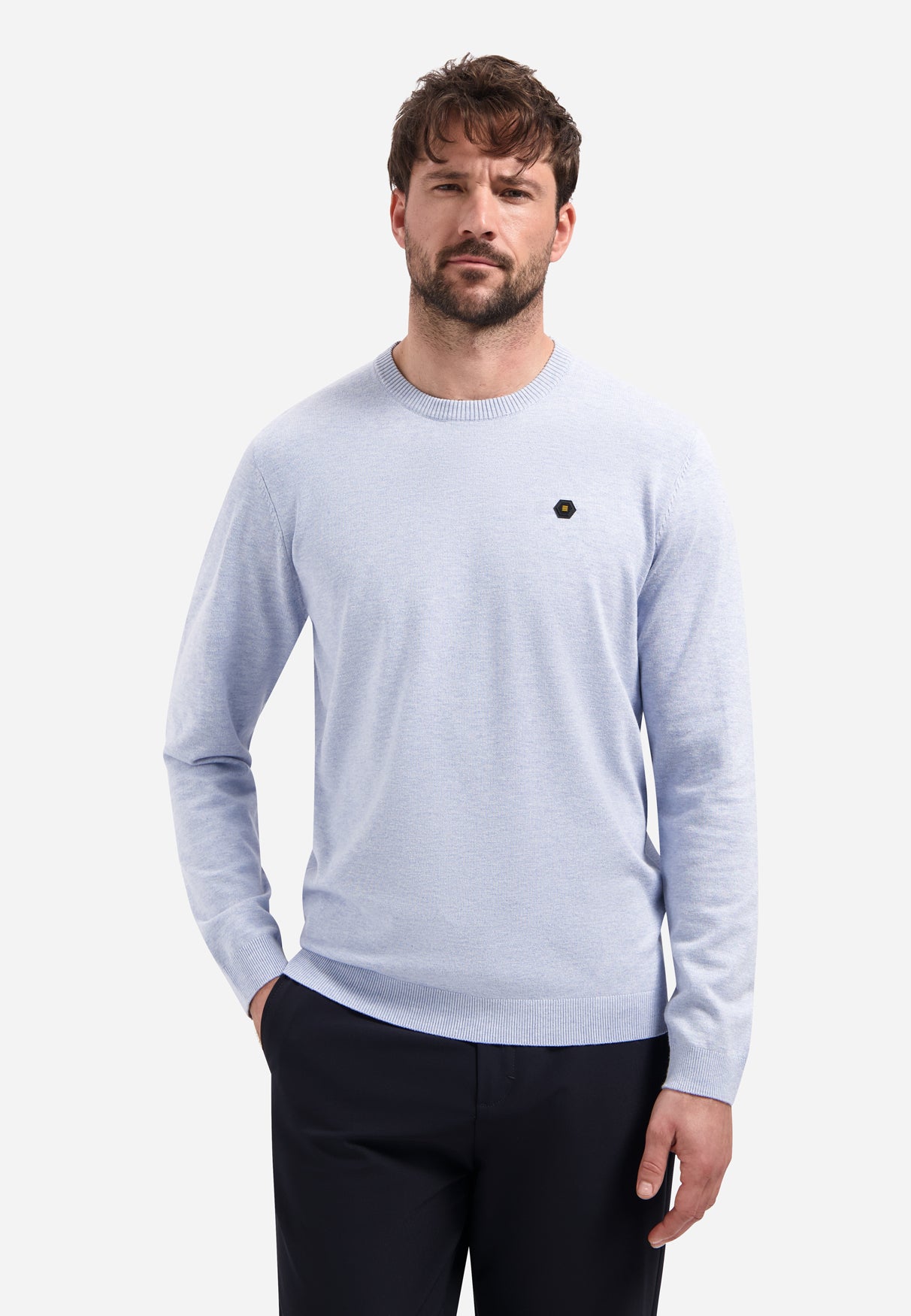 Timeless Basics Melange Pullover | Blue