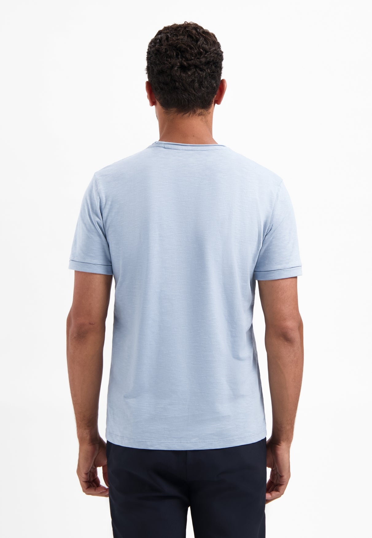Timeless Basics Round Neck T-Shirt | Dusty Blue