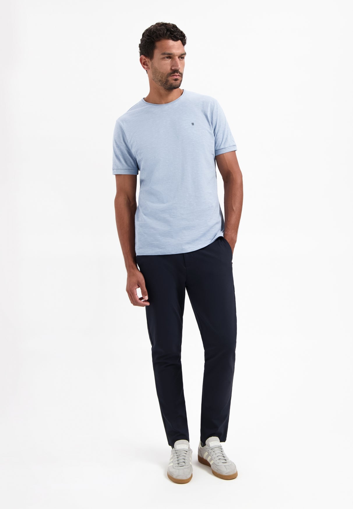 Timeless Basics Round Neck T-Shirt | Dusty Blue