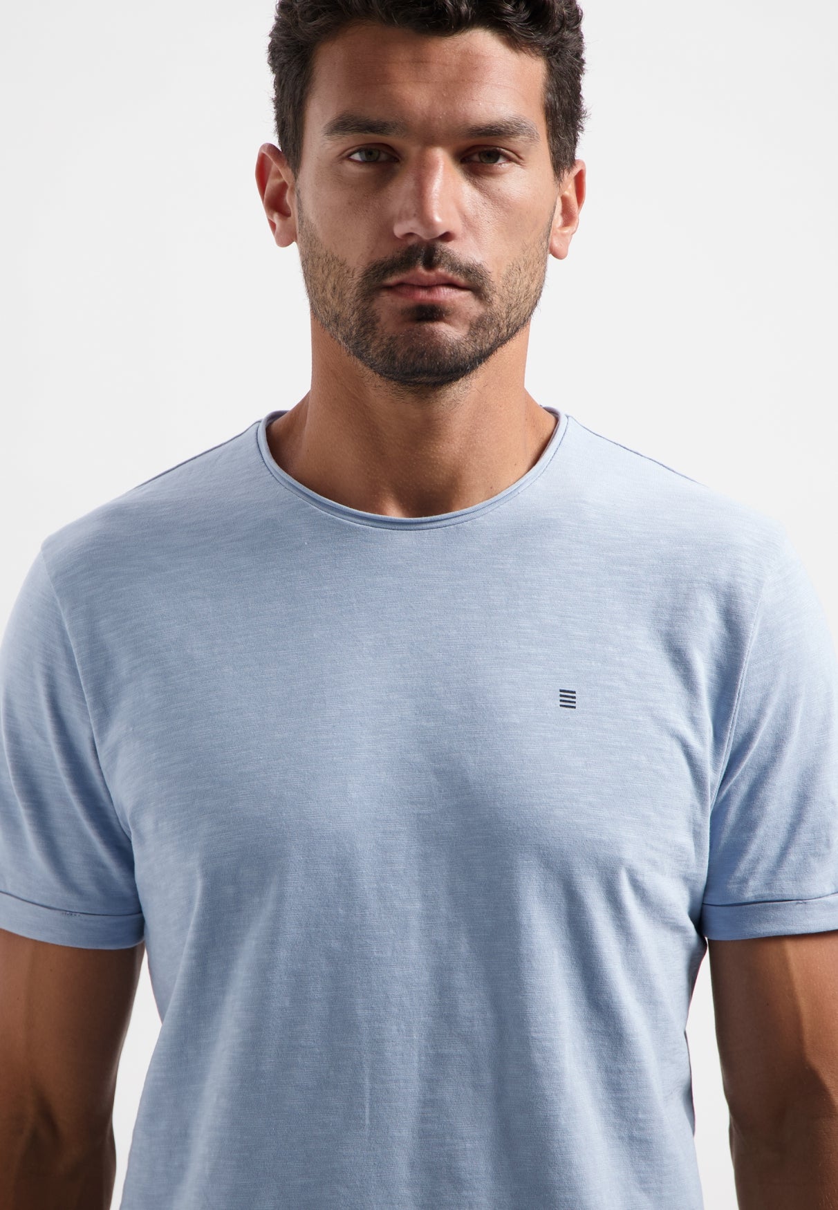 Timeless Basics Round Neck T-Shirt | Dusty Blue