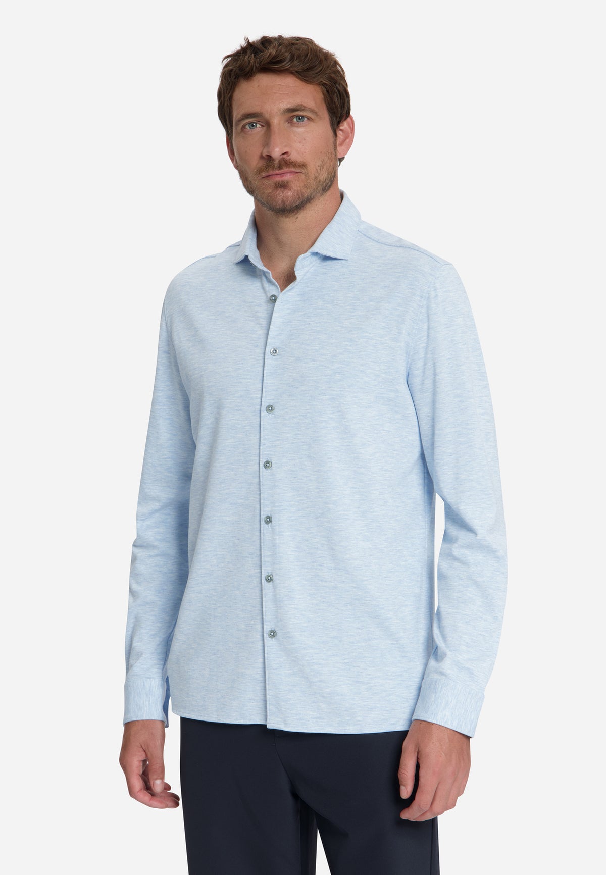 Timeless Basics Jersey-Hemd | Dusty Blue