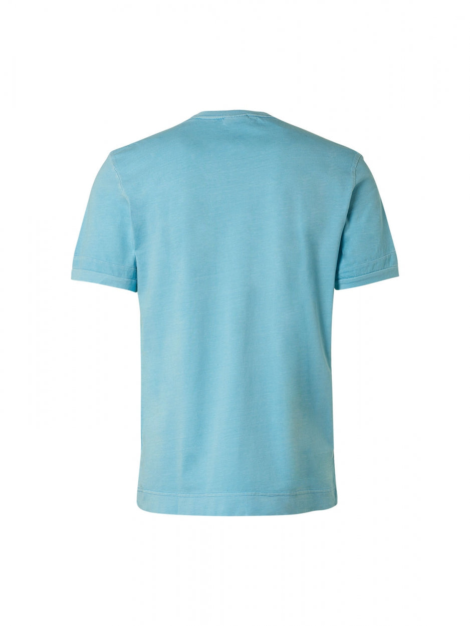 T-Shirt Rundhalsausschnitt Garment Dyed Special Wash | Light Aqua