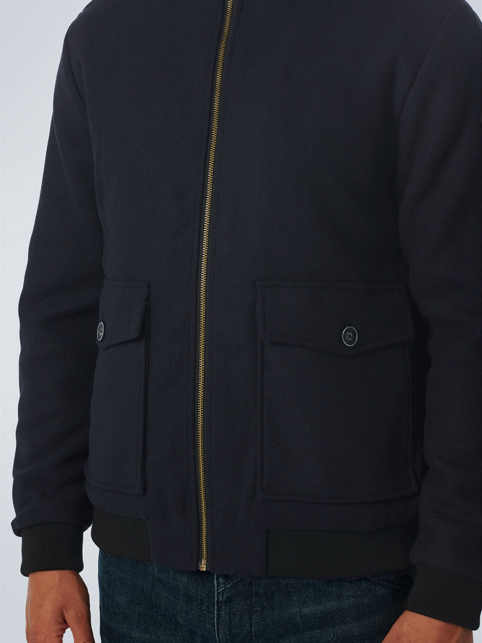 Jacket Short Fit With Wool 2 Coloured Twill | Night