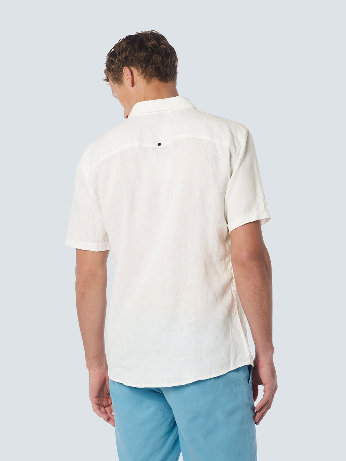 Shirt Short Sleeve Linen Solid | White