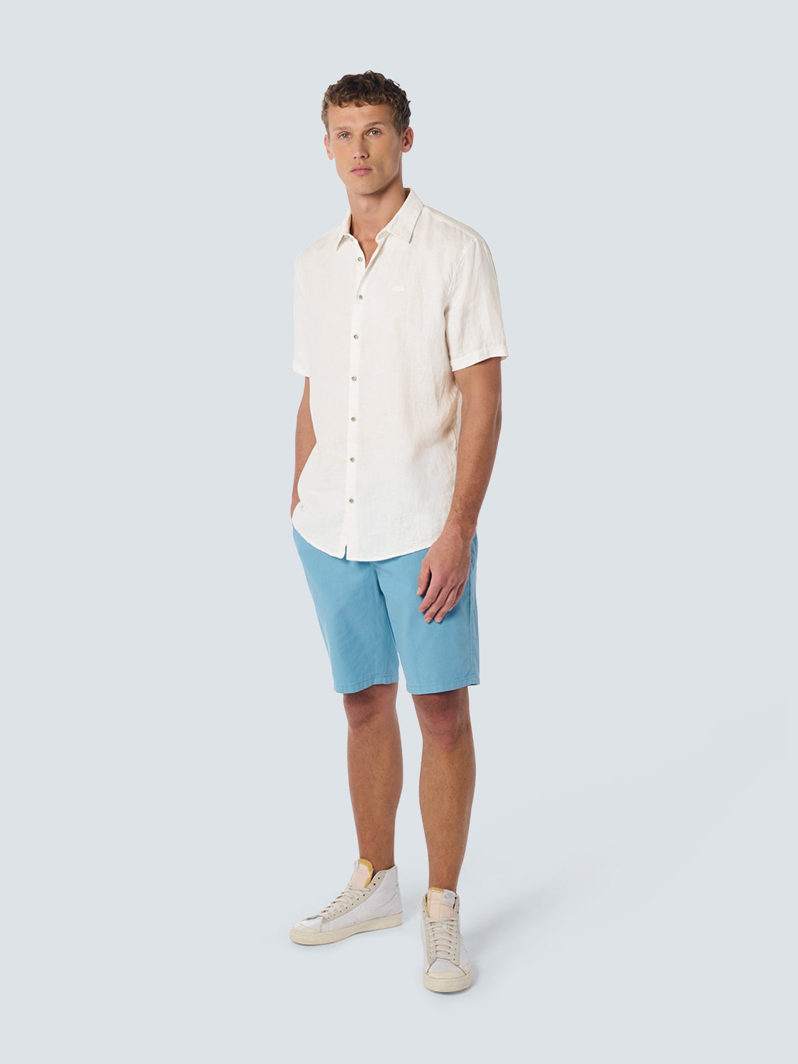 Shirt Short Sleeve Linen Solid | White