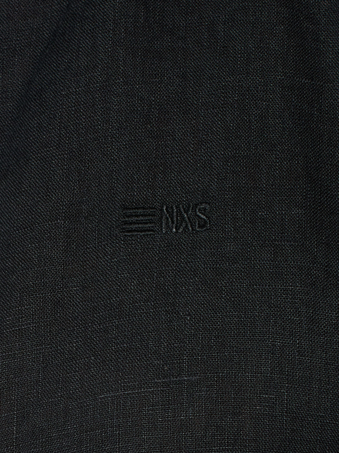 Shirt Short Sleeve Linen Solid | Black