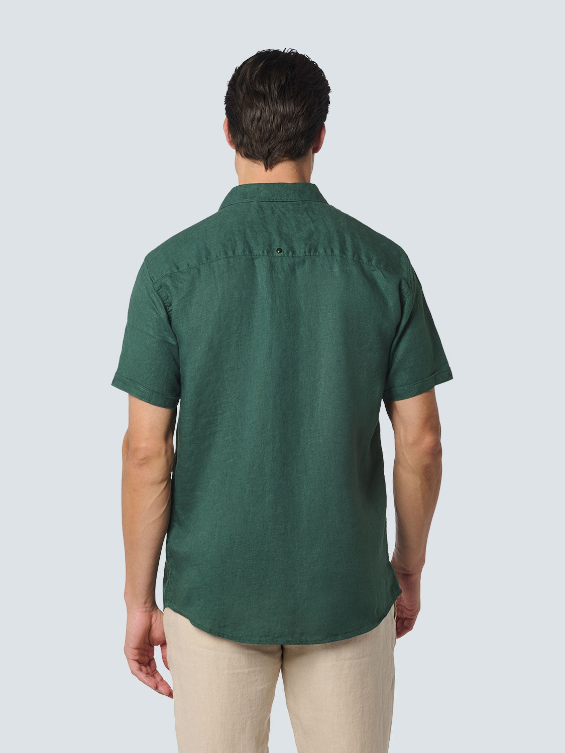 Shirt Short Sleeve Linen Solid | Steel