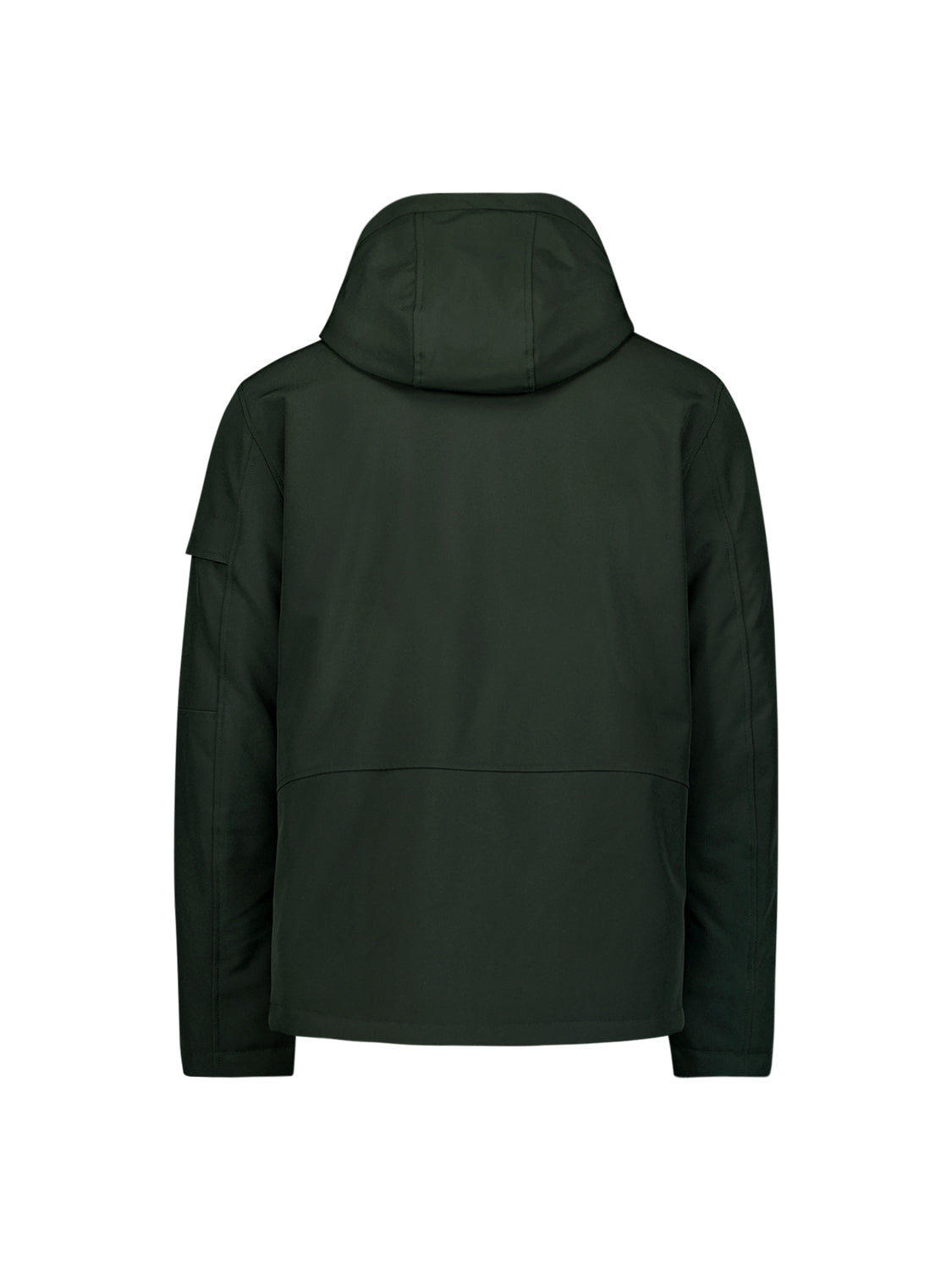 Short Softshell Jacket with Hood, Stretch, and Sleeve Pocket: Functional and Stylish | Dark Moss